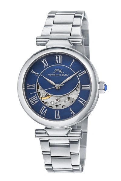 Porsamo Bleu Colette Women's Automatic Silver And Blue Bracelet Watch