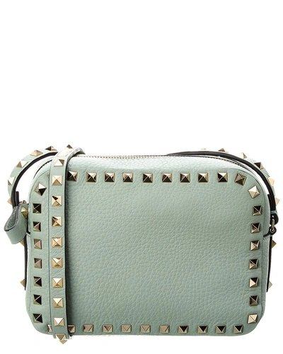 Valentino Garavani Rockstud Grainy Leather Camera Bag In Green