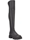 CALVIN KLEIN JEANS EST.1978 LINNIE WOMENS FAUX LEATHER LUG SOLE OVER-THE-KNEE BOOTS