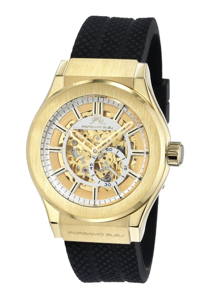 Porsamo Bleu Men's Cruz Automatic Silicone Strap Watch 1221ccrr In Gold