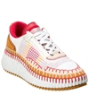 Chloé Nama Stitch Walking Sneakers In Orange
