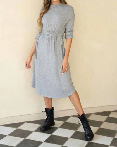 Venti6 Slim Fit Soft Knit Long Sleeve Dress - Heather Grey