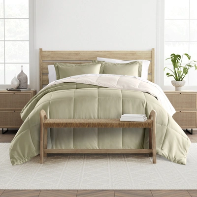 Ienjoy New Sage And Ivory Reversible Comforter Set