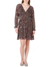 Black Tape Womens V-neck Knee Fit & Flare Dress In Multi
