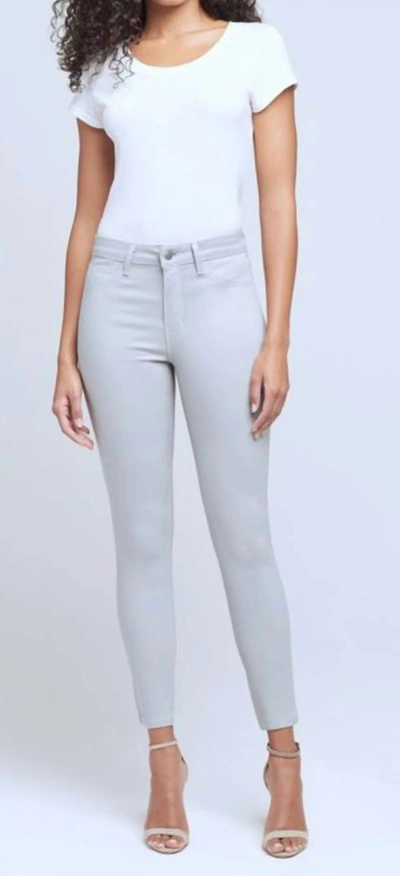 L Agence Margot High Rise Coated Skinny Denim Jean In Gris In Grey