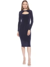 Alexia Admor Tanya Twist Front Cutout Midi Dress In Blue