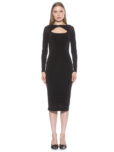 Alexia Admor Tanya Twist Front Cutout Midi Dress In Black