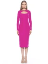 Alexia Admor Tanya Twist Front Cutout Midi Dress In Magenta