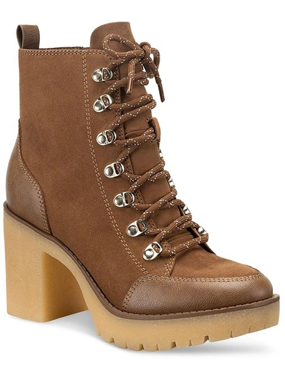 Sun + Stone Lennonn Womens Microsuede Ankle Combat & Lace-up Boots In Multi