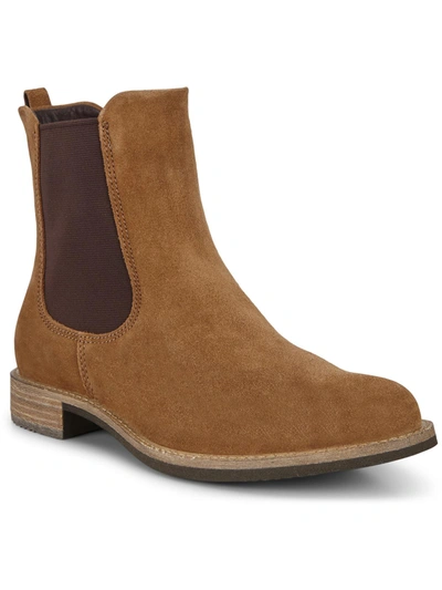 Ecco Sartorelle 25 Womens Suede Slip On Chelsea Boots In Brown