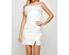 Strut & Bolt Feather Trimmed Dress In White In White