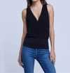 L AGENCE ODESSA SLEEVELESS SWEATER IN BLACK