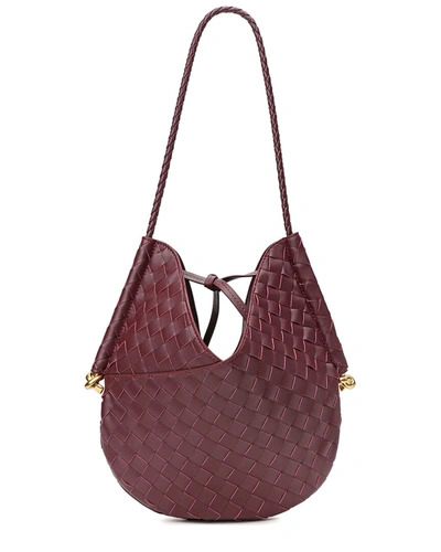 Tiffany & Fred Woven Leather Hobo Shoulder Bag In Red