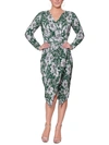 RACHEL RACHEL ROY WOMENS FLORAL PRINT MID CALF WRAP DRESS