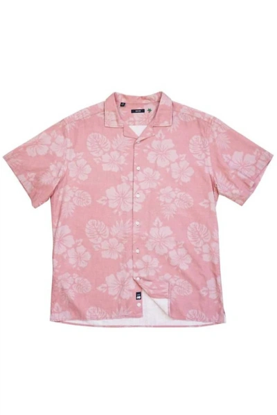 Benson Babies' Men Malibu Flowers Button Up Shirt In Soft Pink