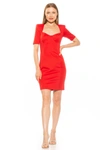 Alexia Admor Micaela Sweetheart Neck Sheath Dress In Red