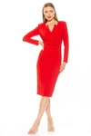 Alexia Admor Arleth V-neck Sheath Dress In Red