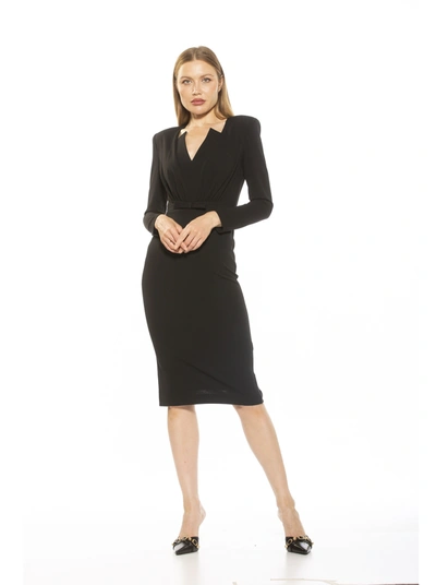 Alexia Admor Arleth V-neck Sheath Dress In Black