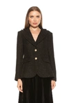 Alexia Admor Raya Classic Tweed Two-button Blazer In Black