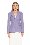 Alexia Admor Raya Classic Tweed Two-button Blazer In Purple