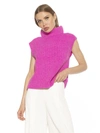 Alexia Admor Jaylani Sleeveless Turtleneck Sweater In Pink