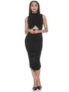 Alexia Admor Khloe Sleeveless Ruched Cutout Midi Dress In Black
