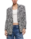Alice And Olivia Shan Boxy Oversized Embellished Blazer In Multi