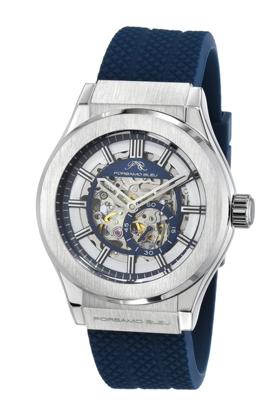 Porsamo Bleu Men's Cruz Automatic Silicone Strap Watch 1222bcrr In Blue