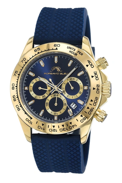 Porsamo Bleu Preston Sport Men's Silicone Strap Watch, 1034bprr In Gold