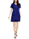 CONNECTED APPAREL PETITES WOMENS TIERED COCKTAIL DRESS