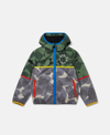 Stella Mccartney Smudge Print Colourblock Hooded Jacket In Multicolour