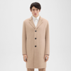 Theory Almec Coat In Double-face Wool-cashmere In Palomino/lt Grey Mel
