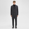 Theory Almec Coat In Double-face Wool-cashmere In Dark Charcoal Melange