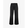 Good American Womens Black270 Good Waist Palazzo Wide-leg Mid-rise Stretch-denim Jeans In Black270