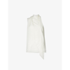 STELLA MCCARTNEY STELLA MCCARTNEY WOMENS CREAM SCARF ASYMMETRIC-NECK WOVEN TOP