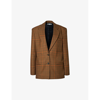 Stella Mccartney Plaid Scultped Blazer Jacket In Amber Rose
