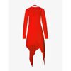 Stella Mccartney Asymmetric Seam Cut-out Dress In Lipstick Red