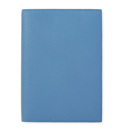 Smythson Leather Evergreen Refillable Diary In Blue