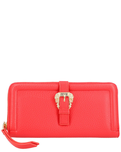 Versace Jeans Couture Barocco-buckle Wallet In Red