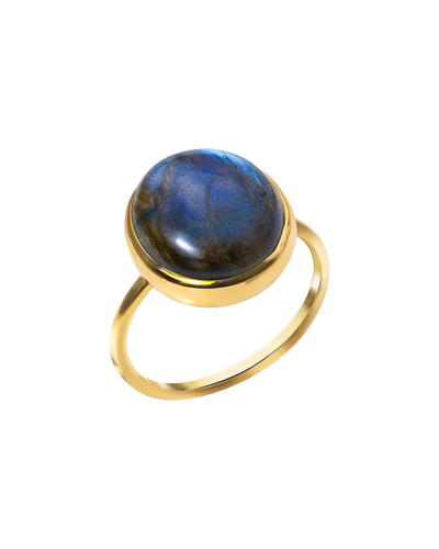 Tiramisu 14k Over Silver Labradorite Ring