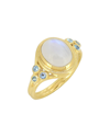 TIRAMISU TIRAMISU 14K OVER SILVER GEMSTONE RING