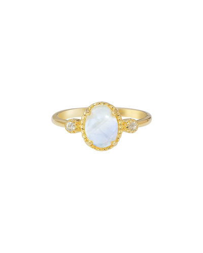 Tiramisu 14k Over Silver Gemstone Ring