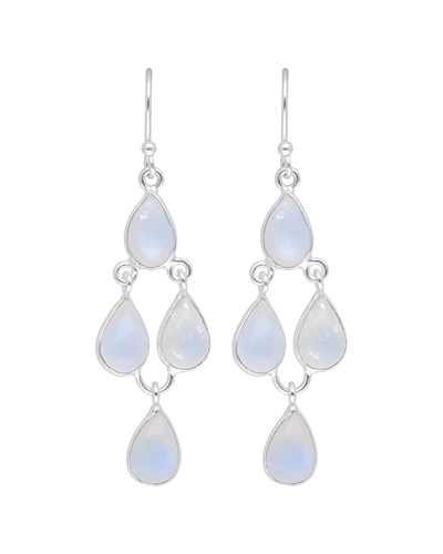 Tiramisu Silver Rainbow Moonstone Earrings