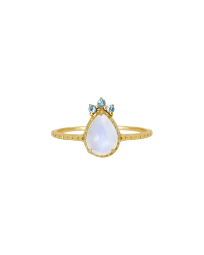 Tiramisu 14k Over Silver Gemstone Ring