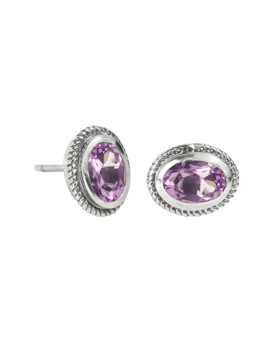 Tiramisu Silver Purple Amethyst Earrings
