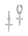 Savvy Cie Silver Cross Dangle Earrings