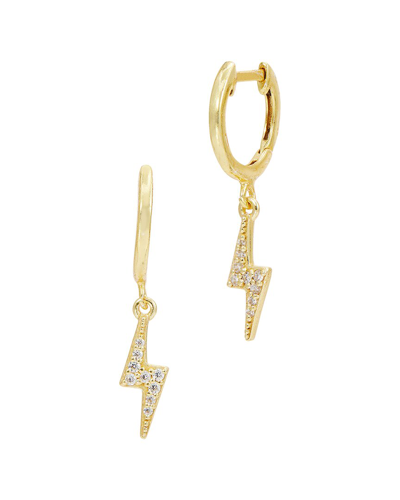 Savvy Cie 18k Plated Bolt Earrings In Gold