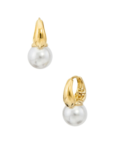 Savvy Cie 18k Plated 12mm Pearl Earrings In Gold