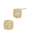 SAVVY CIE SAVVY CIE 18K OVER SILVER DECO EARRINGS