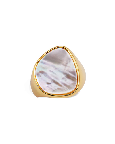 Savvy Cie 18k Plated Pearl Ring